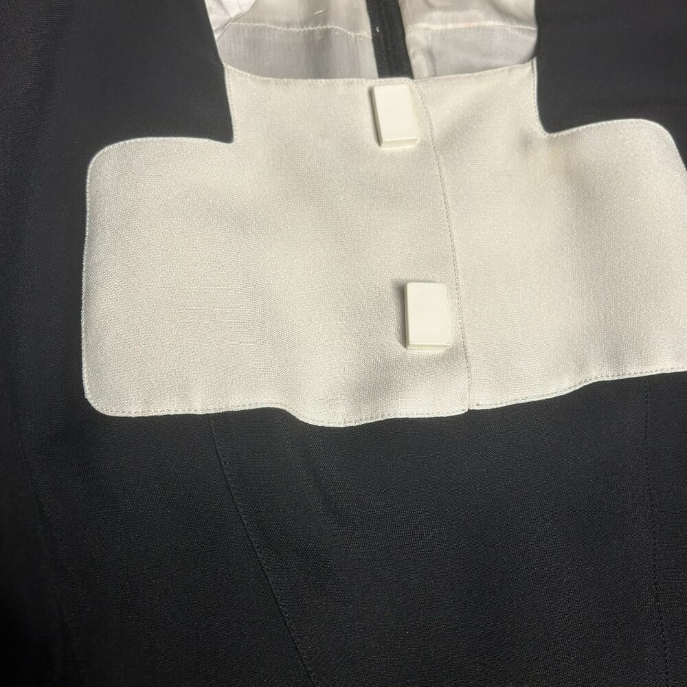 HOLD - Vintage Thierry Mugler Black & White Colorblock Dress Size 44 (Size 10) - Picture 6 of 14